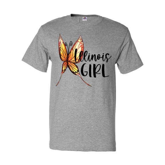 Inktastic Illinois Girl- Butterfly T-Shirt