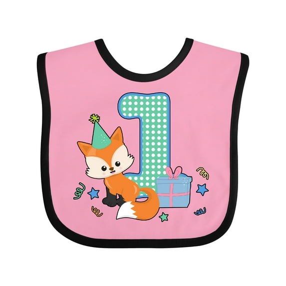 Inktastic Im 1 Years Old with Fox Boys or Girls Baby Bib