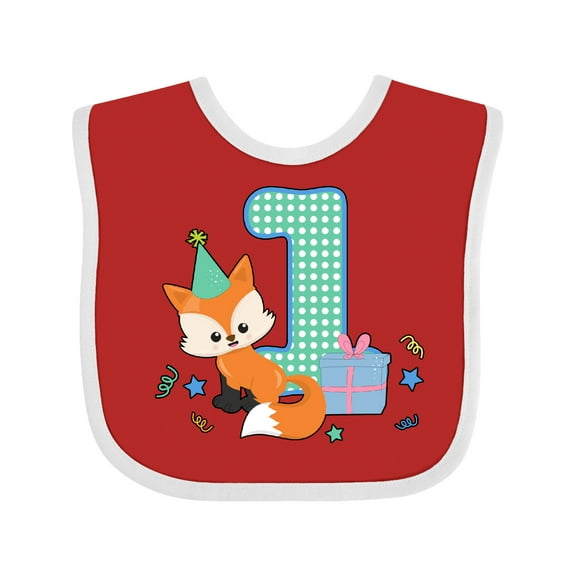 Inktastic Im 1 Years Old with Fox Boys or Girls Baby Bib