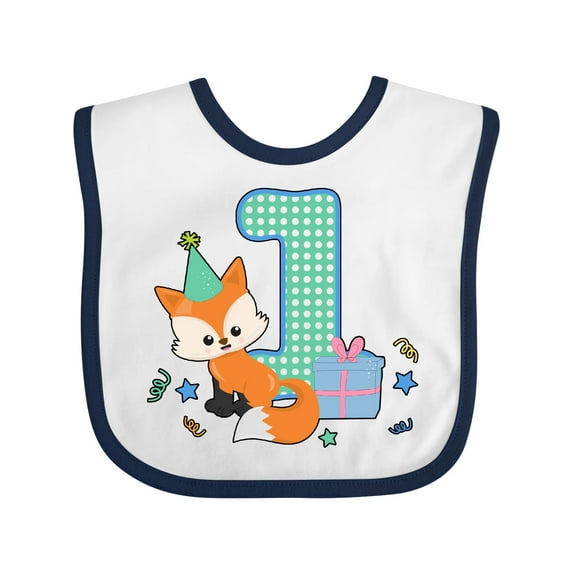 Inktastic Im 1 Years Old with Fox Boys or Girls Baby Bib
