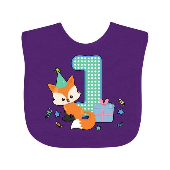 Inktastic Im 1 Years Old with Fox Boys or Girls Baby Bib