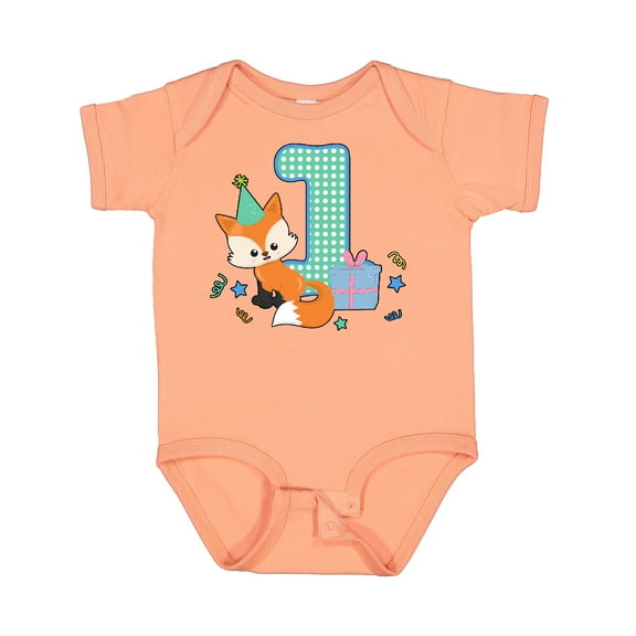 Inktastic Im 1 Years Old with Fox Boys or Girls Baby Bodysuit