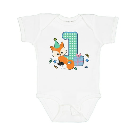 Inktastic Im 1 Years Old with Fox Boys or Girls Baby Bodysuit