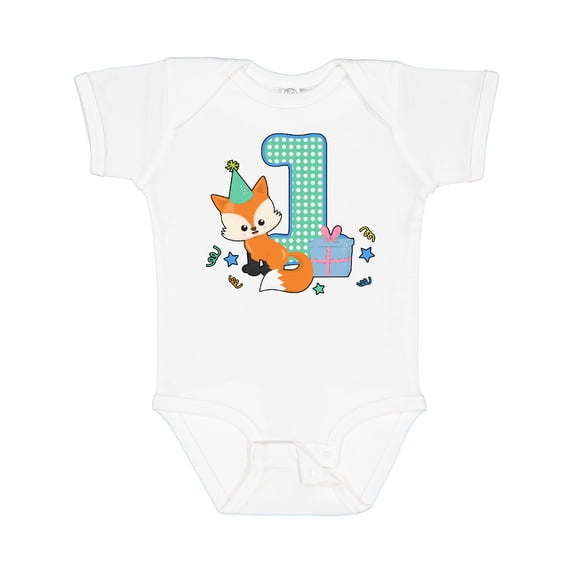Inktastic Im 1 Years Old with Fox Boys or Girls Baby Bodysuit
