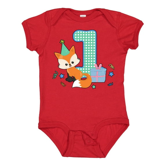 Inktastic Im 1 Years Old with Fox Boys or Girls Baby Bodysuit