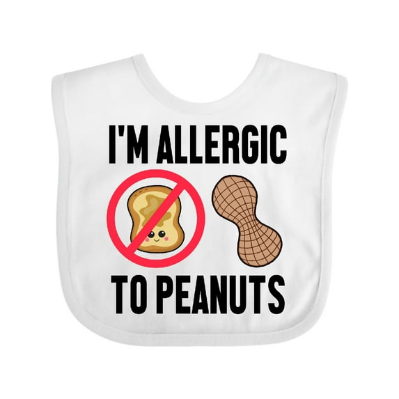 Inktastic Im Allergic to Peanuts Food Allergy Awareness Boys or Girls Baby Bib