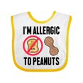 thumbnail image 1 of Inktastic Im Allergic to Peanuts Food Allergy Awareness Boys or Girls Baby Bib, 1 of 4