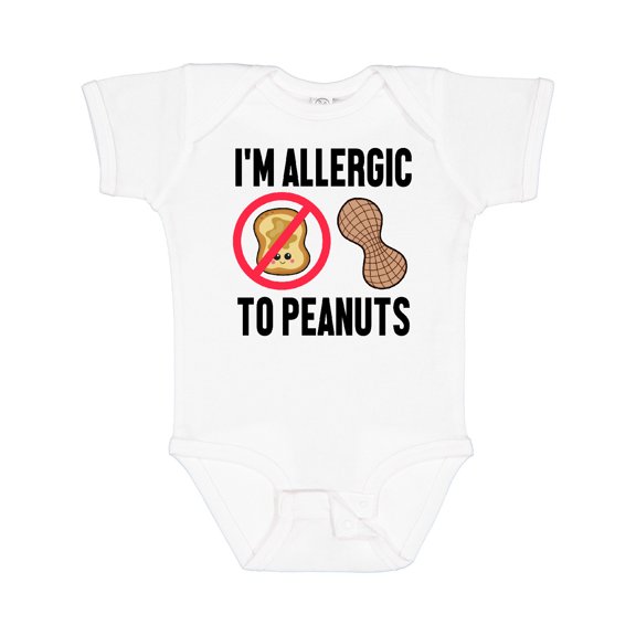 Inktastic Im Allergic to Peanuts Food Allergy Awareness Boys or Girls Baby Bodysuit