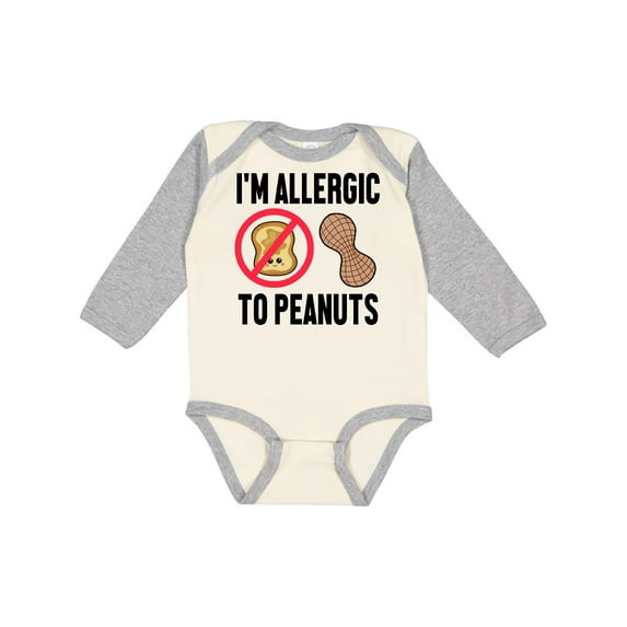 Inktastic Im Allergic to Peanuts Food Allergy Awareness Boys or Girls Long Sleeve Baby Bodysuit