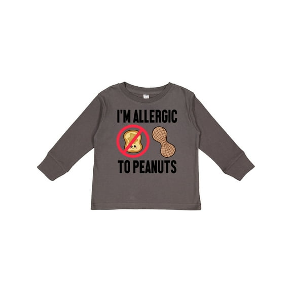 Inktastic Im Allergic to Peanuts Food Allergy Awareness Boys or Girls Long Sleeve Toddler T-Shirt
