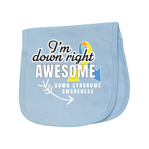Inktastic Im Down Right Awesome Down Syndrome Awareness with Arrow Baby Burp Cloth