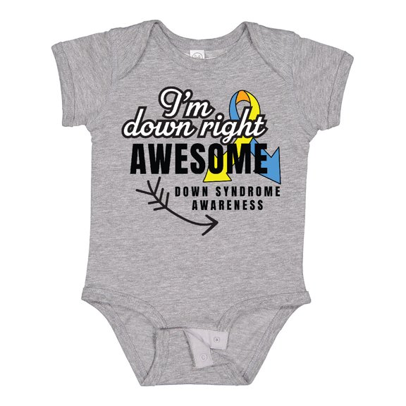 Inktastic Im Down Right Awesome Down Syndrome Awareness with Arrow Boys or Girls Baby Bodysuit