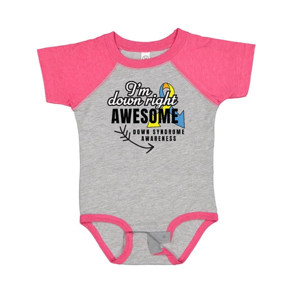 Inktastic Im Down Right Awesome Down Syndrome Awareness with Arrow Boys or Girls Baby Bodysuit