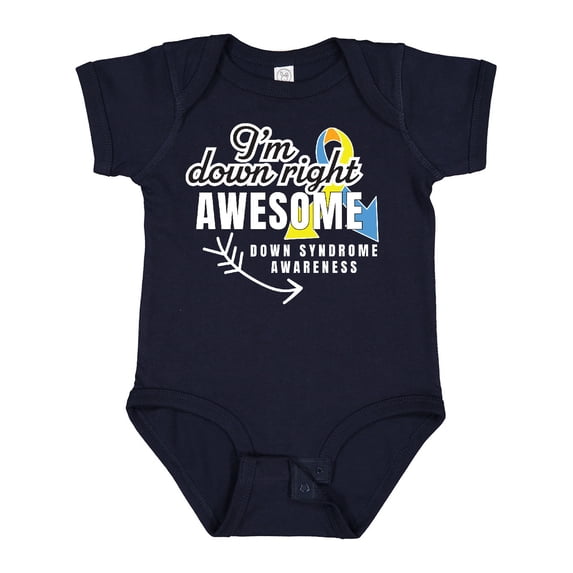 Inktastic Im Down Right Awesome Down Syndrome Awareness with Arrow Boys or Girls Baby Bodysuit