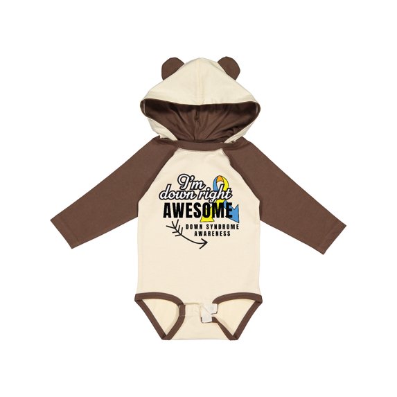 Inktastic Im Down Right Awesome Down Syndrome Awareness with Arrow Boys or Girls Long Sleeve Baby Bodysuit