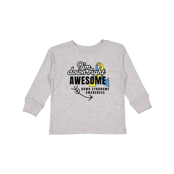 Inktastic Im Down Right Awesome Down Syndrome Awareness with Arrow Boys or Girls Long Sleeve Toddler T-Shirt