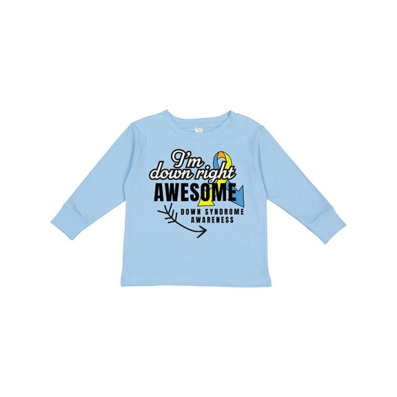 Inktastic Im Down Right Awesome Down Syndrome Awareness with Arrow Boys or Girls Long Sleeve Toddler T-Shirt