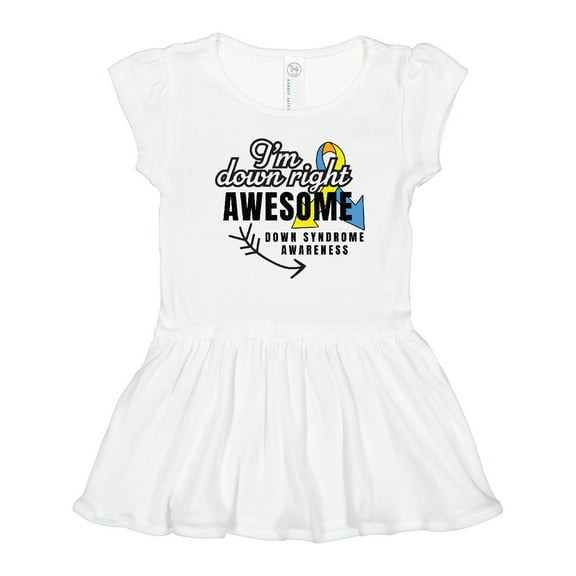 Inktastic Im Down Right Awesome Down Syndrome Awareness with Arrow Girls Toddler Dress