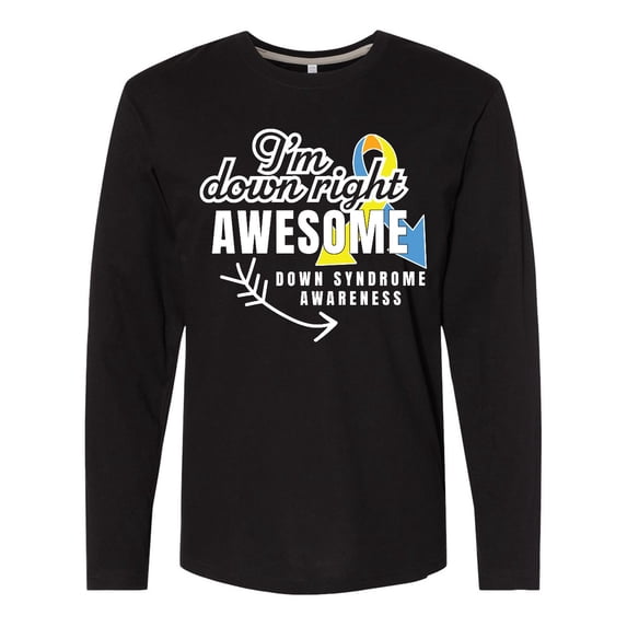 Inktastic Im Down Right Awesome Down Syndrome Awareness with Arrow Long Sleeve T-Shirt