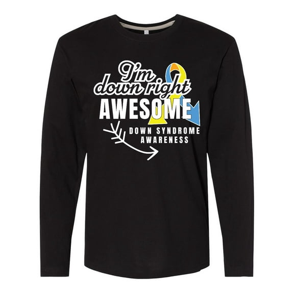 Inktastic Im Down Right Awesome Down Syndrome Awareness with Arrow Long Sleeve T-Shirt