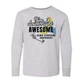 thumbnail image 1 of Inktastic Im Down Right Awesome Down Syndrome Awareness with Arrow Long Sleeve Youth T-Shirt, 1 of 5