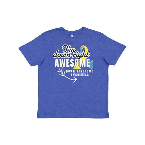 Inktastic Im Down Right Awesome Down Syndrome Awareness with Arrow Youth T-Shirt