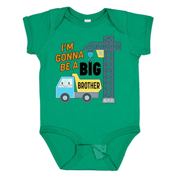 Inktastic Im Gonna Be a Big Brother- Truck and Crane Boys Baby Bodysuit
