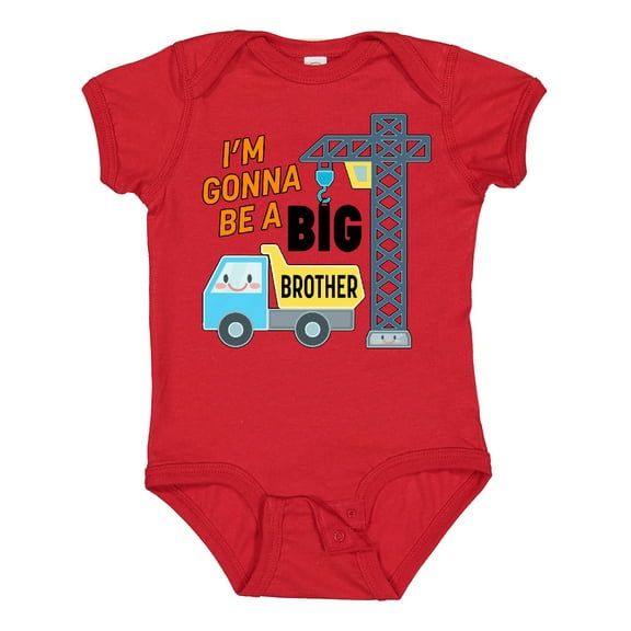 Inktastic Im Gonna Be a Big Brother- Truck and Crane Boys Baby Bodysuit
