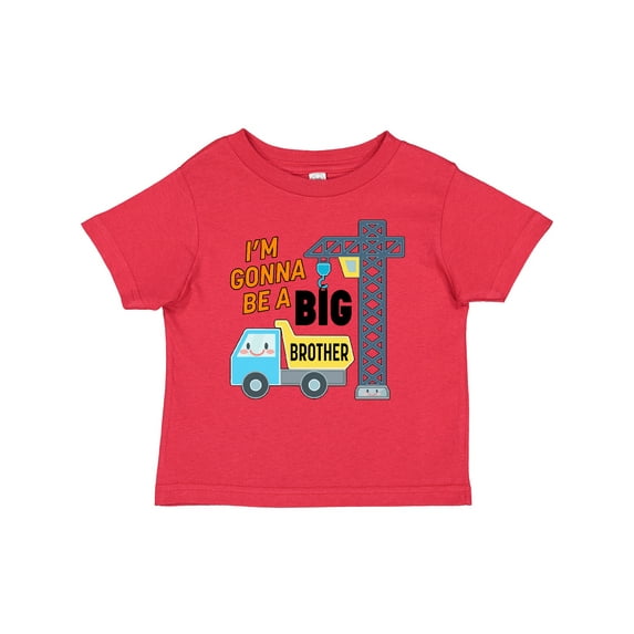 Inktastic Im Gonna Be a Big Brother Truck and Crane Boys Baby T-Shirt