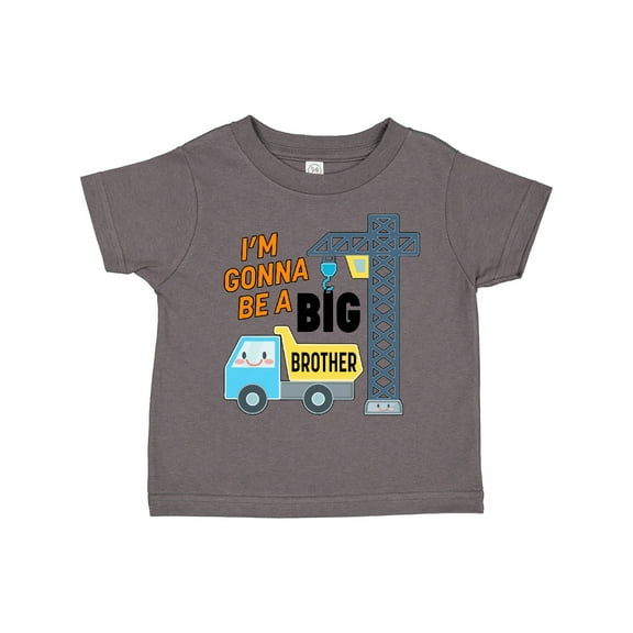 Inktastic Im Gonna Be a Big Brother Truck and Crane Boys Toddler T-Shirt