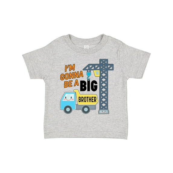 Inktastic Im Gonna Be a Big Brother Truck and Crane Boys Toddler T-Shirt