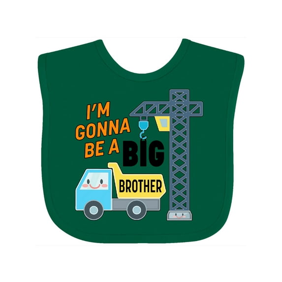 Inktastic Im Gonna Be a Big Brother- truck and crane Boys Baby Bib