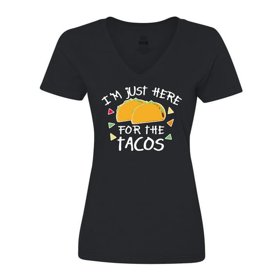 Inktastic Im Just Here For The Tacos Cinco De Mayo Women's V-Neck T-Shirt