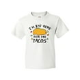 thumbnail image 1 of Inktastic Im Just Here For The Tacos Cinco De Mayo Youth T-Shirt, 1 of 5