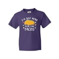 thumbnail image 1 of Inktastic Im Just Here For The Tacos Cinco De Mayo Youth T-Shirt, 1 of 5