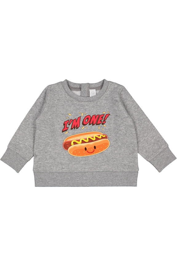Im One Hot Dog First Birthday Baby Sweatshirt