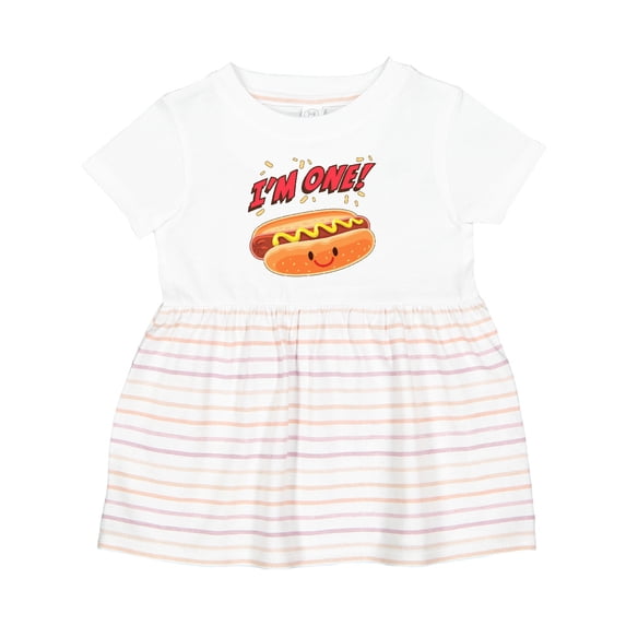 Inktastic Im One Hot Dog First Birthday Girls Baby Dress