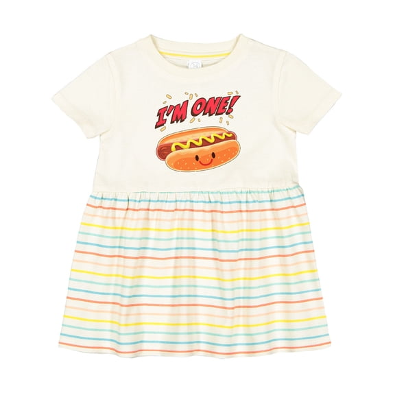 Inktastic Im One Hot Dog First Birthday Girls Baby Dress