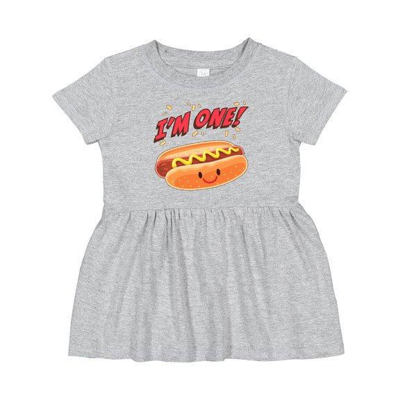 Inktastic Im One Hot Dog First Birthday Girls Baby Dress
