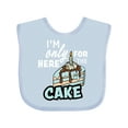 thumbnail image 1 of Inktastic Im Only Here for the Cake with Cake Slice Illustration Boys Baby Bib, 1 of 4