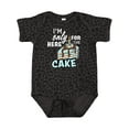 thumbnail image 1 of Inktastic Im Only Here for the Cake with Cake Slice Illustration Boys Baby Bodysuit, 1 of 5