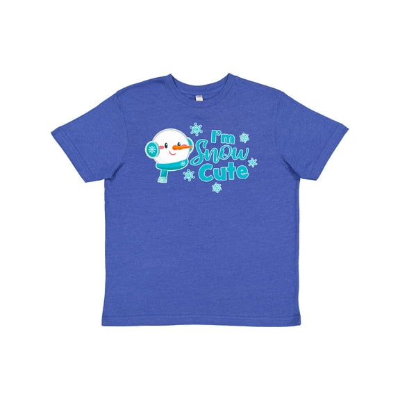 Inktastic Im Snow Cute with Snowman and Snowflakes Christmas Gift Youth T-Shirt
