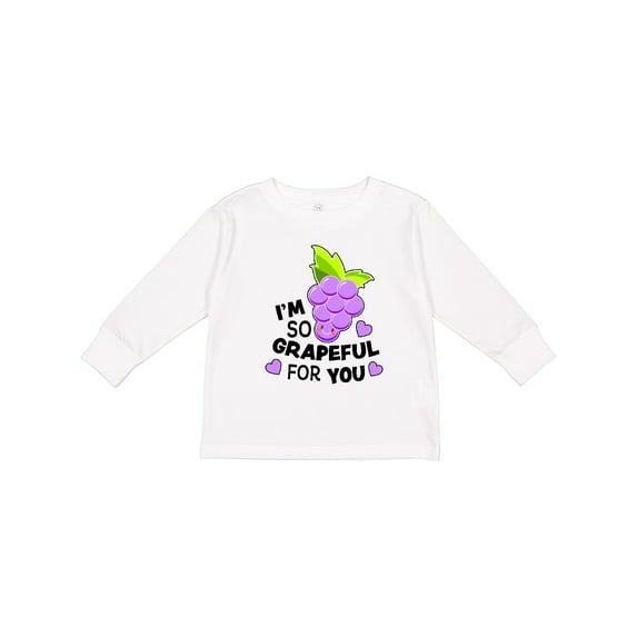 Inktastic Im So Grapeful For You with Cute Grapes Boys or Girls Long Sleeve Toddler T-Shirt