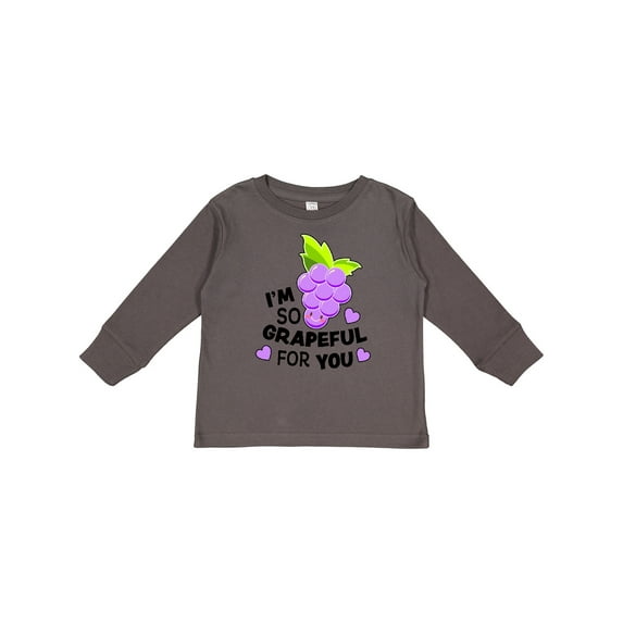 Inktastic Im So Grapeful For You with Cute Grapes Boys or Girls Long Sleeve Toddler T-Shirt