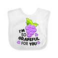 thumbnail image 1 of Inktastic Im So Grapeful for You with Cute Grapes Boys or Girls Baby Bib, 1 of 4