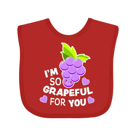 Inktastic Im So Grapeful for You with Cute Grapes Boys or Girls Baby Bib