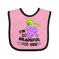 thumbnail image 1 of Inktastic Im So Grapeful for You with Cute Grapes Boys or Girls Baby Bib, 1 of 4