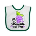 thumbnail image 1 of Inktastic Im So Grapeful for You with Cute Grapes Boys or Girls Baby Bib, 1 of 4
