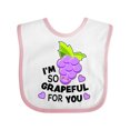 thumbnail image 1 of Inktastic Im So Grapeful for You with Cute Grapes Boys or Girls Baby Bib, 1 of 4