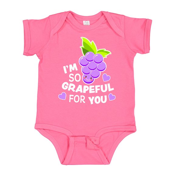 Inktastic Im So Grapeful for You with Cute Grapes Boys or Girls Baby Bodysuit